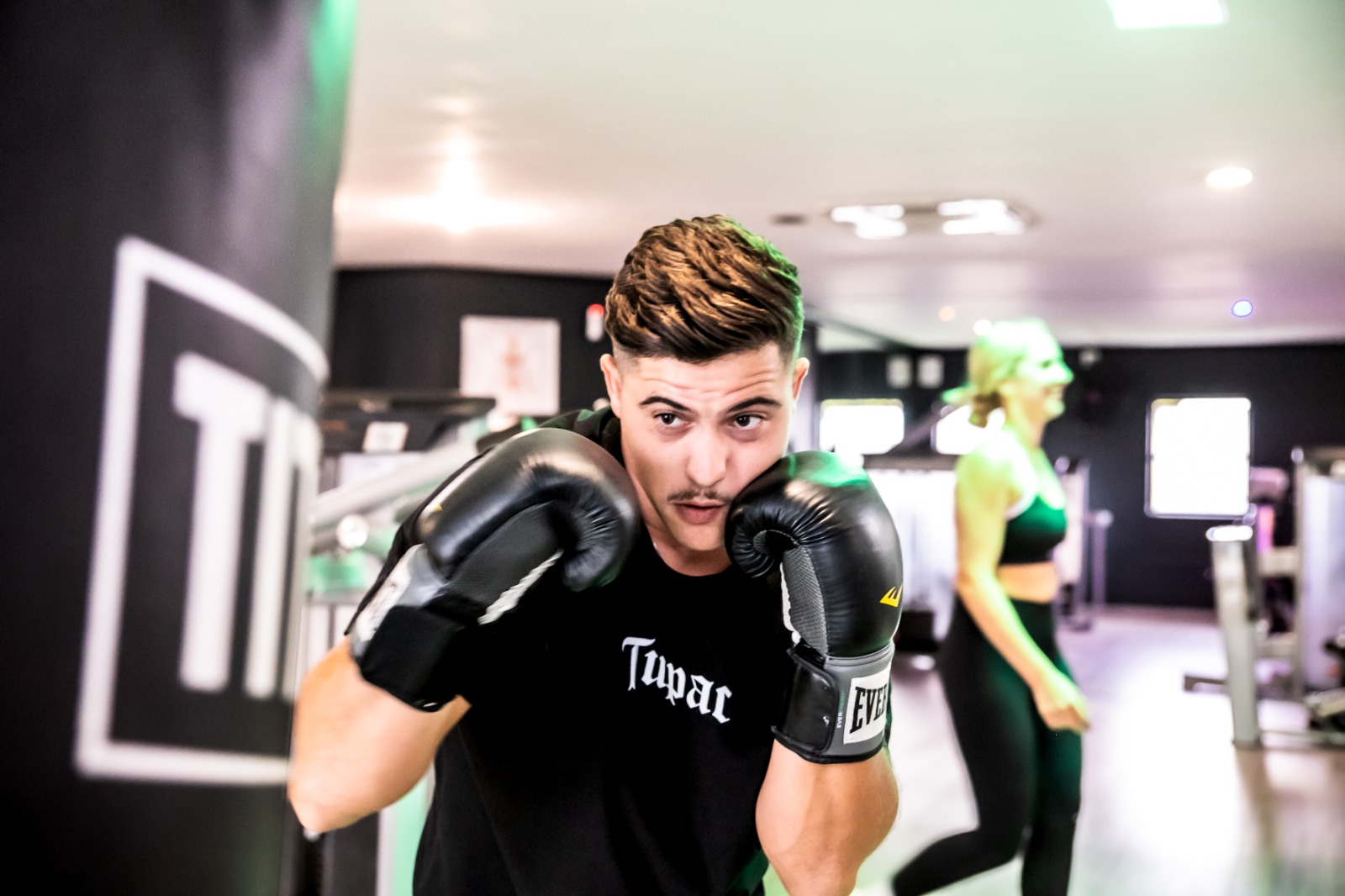 Keep your hands up to protect the face and work the shoulders