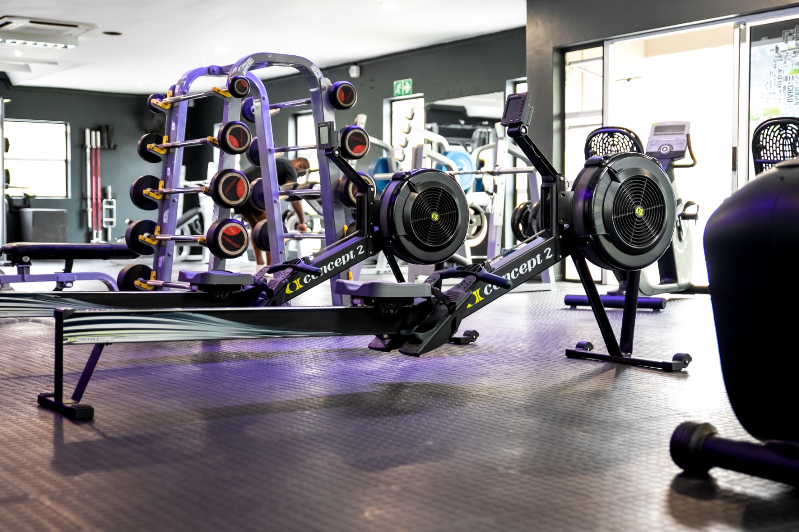 Rowing machines waiting to be used
