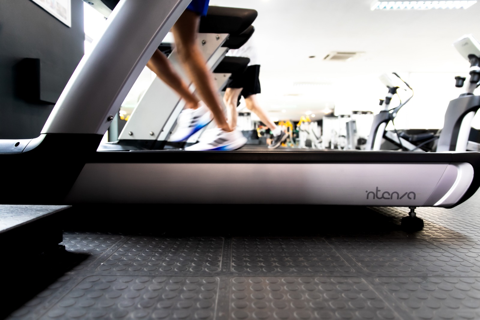 treadmills in use